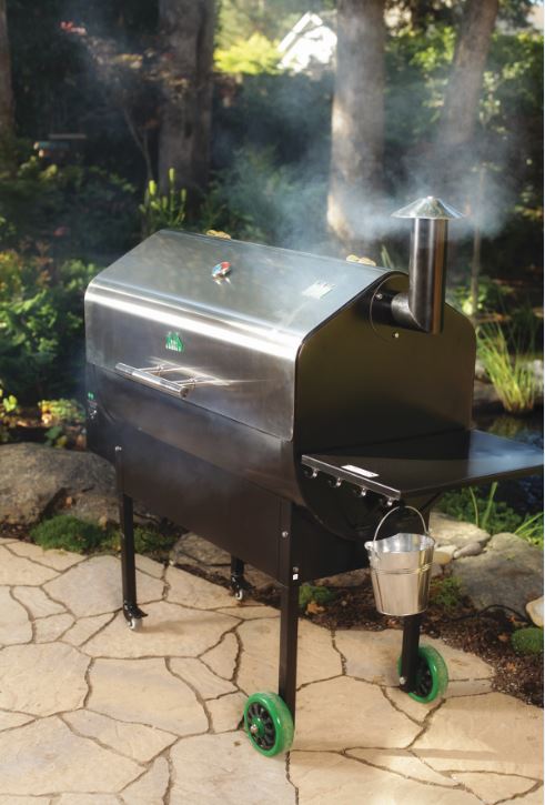 Green Mountain Jim Bowie Pellet Grill Generating Smoke